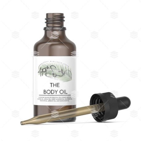 the body oil - 8 oz continuous reusable (please, re-use me) spray bottle.